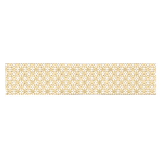 Snowflake Plaid Pattern Yellow Table Runner Kurzer Tischläufer (Horizontal)