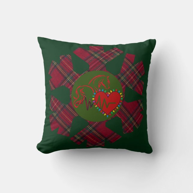 Snowflake Plaid Throw Pillow Kissen (Vorderseite)