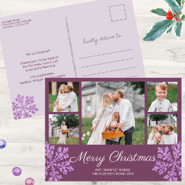 Snowflake Plum Bling 5 Familienweihnachtsfest Foto Feiertagspostkarte