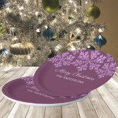 Snowflake Plum Bling Feier Weihnachten Pappteller