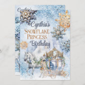 Snowflake Princess Party Einladung (Vorne/Hinten)