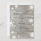 Snowflake Probe Dinner Zeit zum Trinken Champagner Einladung (Rückseite)