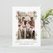 Snowflake Rahmen Weihnachten | Elegantes Foto (Stehend Vorderseite)