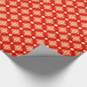 Snowflake Red Bandana Wrapping Paper Geschenkpapier (Ecke)