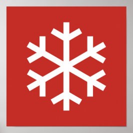 Snowflake Red Christmas Poster