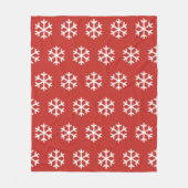 Snowflake Red Fleece Blanket (Vorderseite)