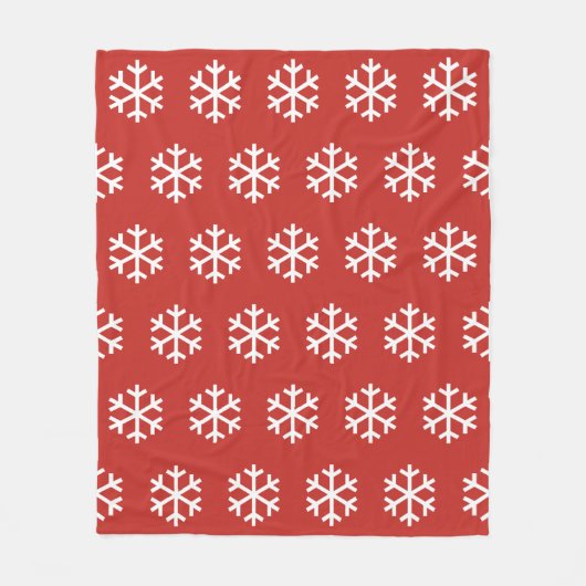 Snowflake Red Fleece Blanket (Vorderseite)