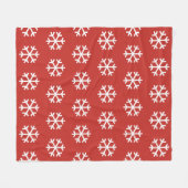 Snowflake Red Fleece Blanket (Vorderseite (Horizontal))