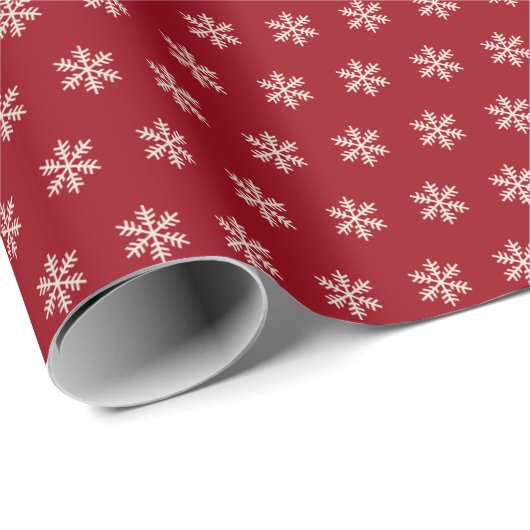 Snowflake Red Geschenkpapier (Rolleneckpunkt)