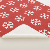 Snowflake Red Sherpa Blanket Sherpadecke (3/4)