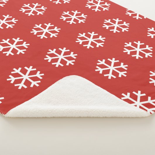 Snowflake Red Sherpa Blanket Sherpadecke (3/4)