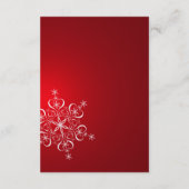 Snowflake Red Winter Wedding Empfang Begleitkarte (Rückseite)