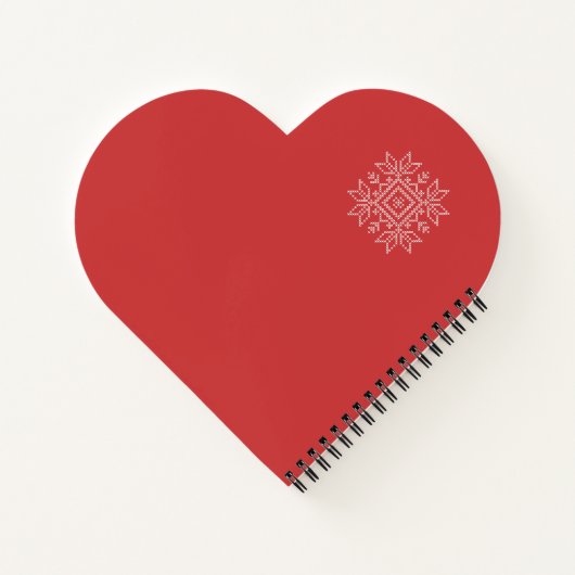 Snowflake Red xmas Strickmuster Notebook Notizblock (Rückseite)