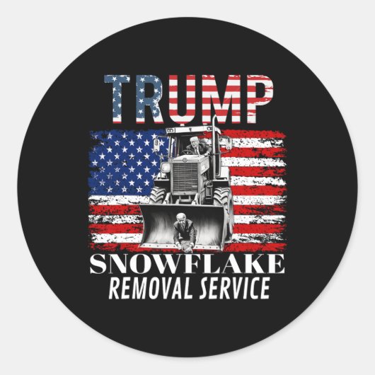 Snowflake Removal Service Funny Donald Trump 2024 Runder Aufkleber (Vorderseite)