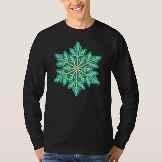 SNOWFLAKE-Retro-Vintage Schneeflocke, Wintersport T-Shirt (Vorderseite)