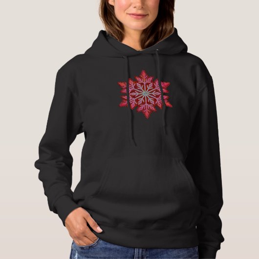 SNOWFLAKE-Retro Vintage Snowflake, Winter Sports Hoodie (Vorderseite)