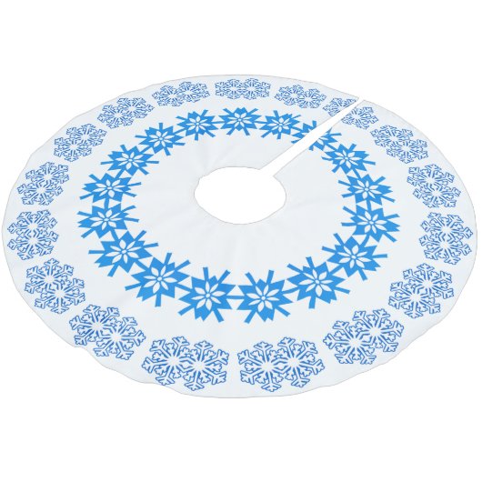 Snowflake Rings Polyester Weihnachtsbaumdecke (Schrägansicht)