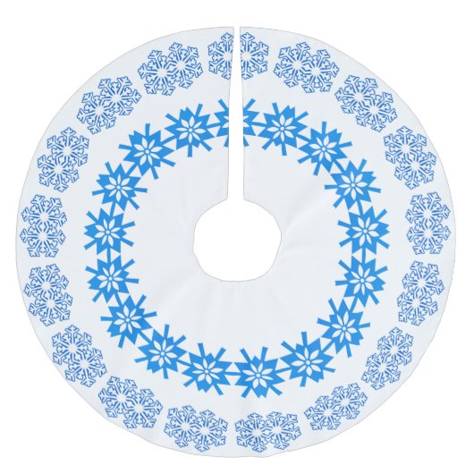 Snowflake Rings Polyester Weihnachtsbaumdecke (Vorderseite)
