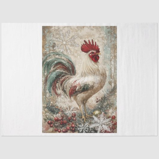 Snowflake Rooster Seidenpapier (Vorderseite)