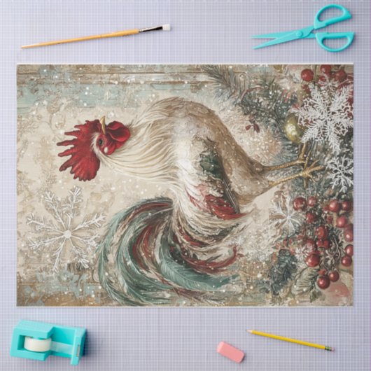Snowflake Rooster Seidenpapier (Basteln)