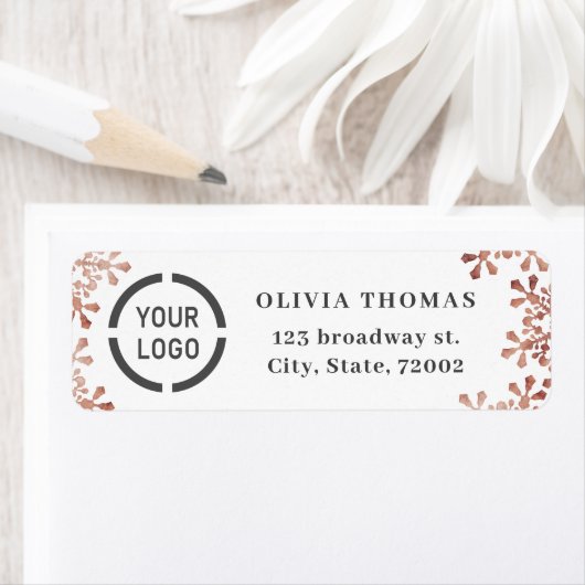 Snowflake Rose Gold Firmenlogo Rücksendeadresse (Insitu)