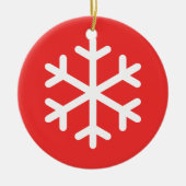 Snowflake Rote Weihnachtsfeier Keramik Ornament (Vorne)