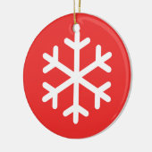 Snowflake Rote Weihnachtsfeier Keramik Ornament (Links)