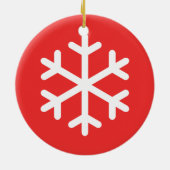 Snowflake Rote Weihnachtsfeier Keramik Ornament (Hinten)