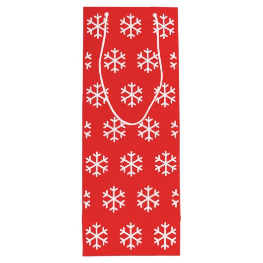 Snowflake Roter Weihnachtswein Geschenktasche Geschenktüte Für Weinflaschen (Rückseite)