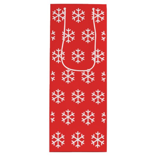 Snowflake Roter Weihnachtswein Geschenktasche Geschenktüte Für Weinflaschen (Vorderseite)