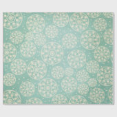 Snowflake Rounds auf blauem Wrapping Paper Geschenkpapier (Flach)