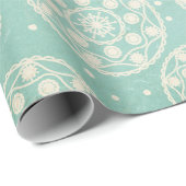 Snowflake Rounds auf blauem Wrapping Paper Geschenkpapier (Rolleneckpunkt)