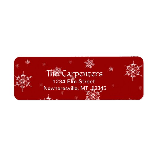 Snowflake Rücksendeadresse Lables (Vorne)