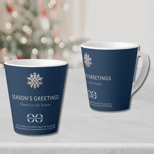 Snowflake Saison Grüße Latte Tasse mit Logo