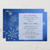 Snowflake Sapphire Blue Probe Dinner Einladung (Vorne/Hinten)