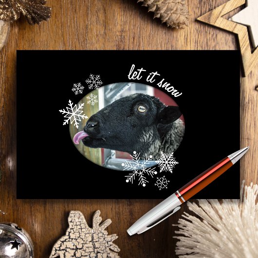 Snowflake-Schaf: Lass es schneien Weihnachtsgrußka