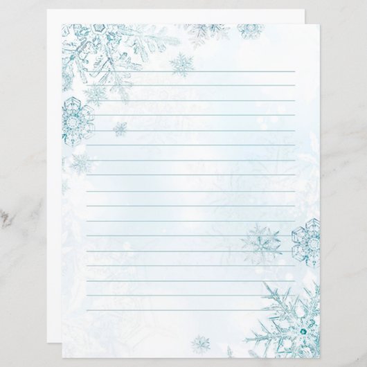 Snowflake-Schreibwaren, Winterpapiere (Vorne/Hinten)