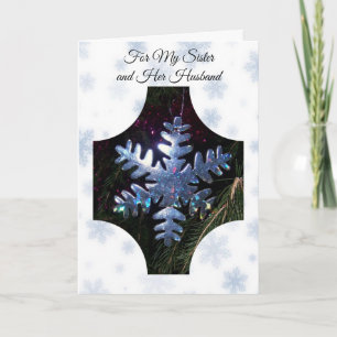 Snowflake Schwester und Schwiegerbruder Weihnachte Feiertagskarte