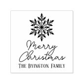 Snowflake Script Holiday Gruß Familienname Permastempel (Design)