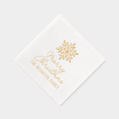 Snowflake Script Holiday Gruß Familienname Servietten Mit Folie (Rechts)