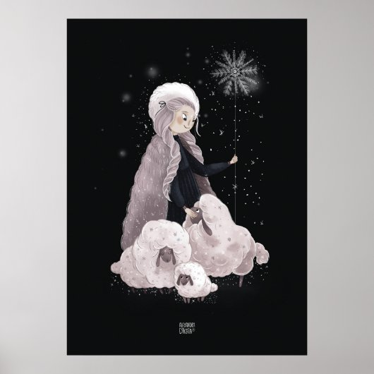 SNOWFLAKE SHEEP von Alexandra Dikaia Poster (Vorne)