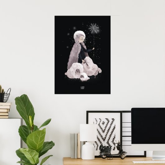SNOWFLAKE SHEEP von Alexandra Dikaia Poster (Heimbüro)