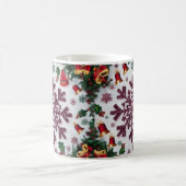 Snowflake Silhouettes Pattern Rustic Christmas Verwandlungstasse (Mittel)