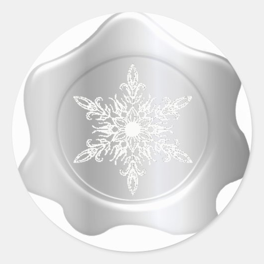 Snowflake Silver Wax Siegel Stickers (Vorderseite)