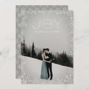 Snowflake Sketch Frame White White Holiday Card Feiertagskarte