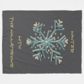 Snowflake-Skript Graugold aquamarine, einfache mod Fleecedecke (Vorderseite (Horizontal))