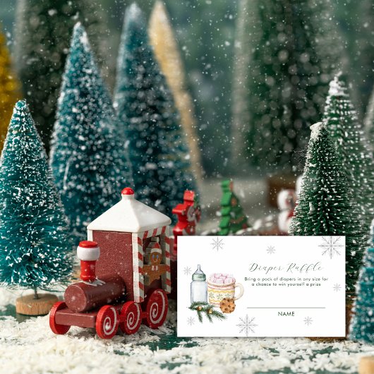 Snowflake S'more Cookie Diaper Raffle Baby Shower  Begleitkarte