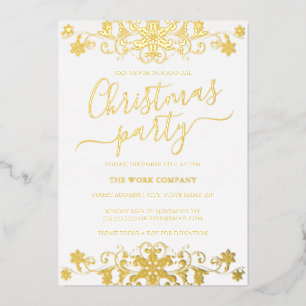 Snowflake Snowboard Weißes Weihnachtsfest im Unter Folieneinladung