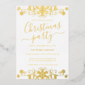 Snowflake Snowboard Weißes Weihnachtsfest im Unter Folieneinladung (Vorderseite)