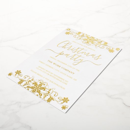 Snowflake Snowboard Weißes Weihnachtsfest im Unter Folieneinladung (Gedreht)